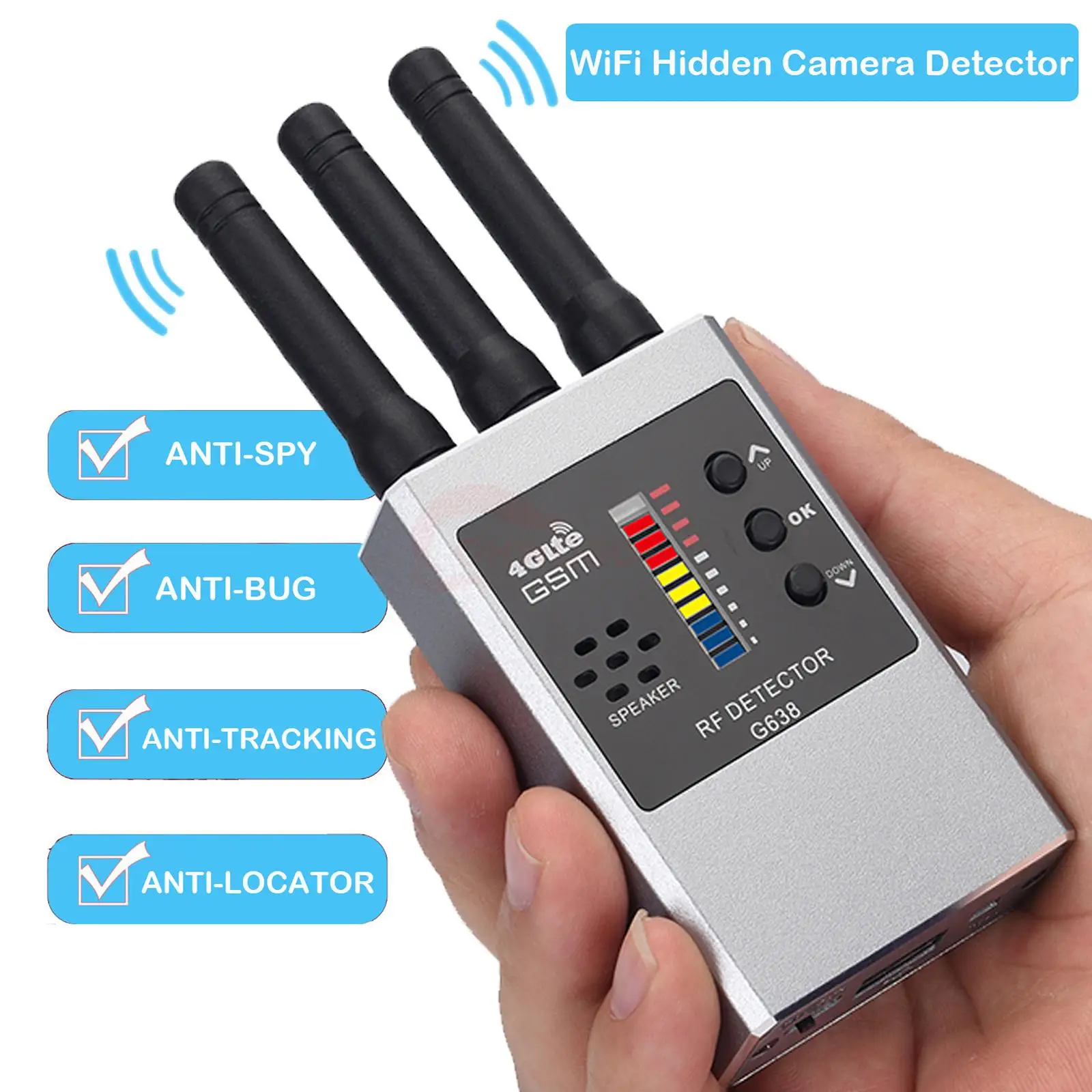 camera Finder Pocket Size with Indicator scanner camera Detector for Dressing Room Office Travel Bathroom