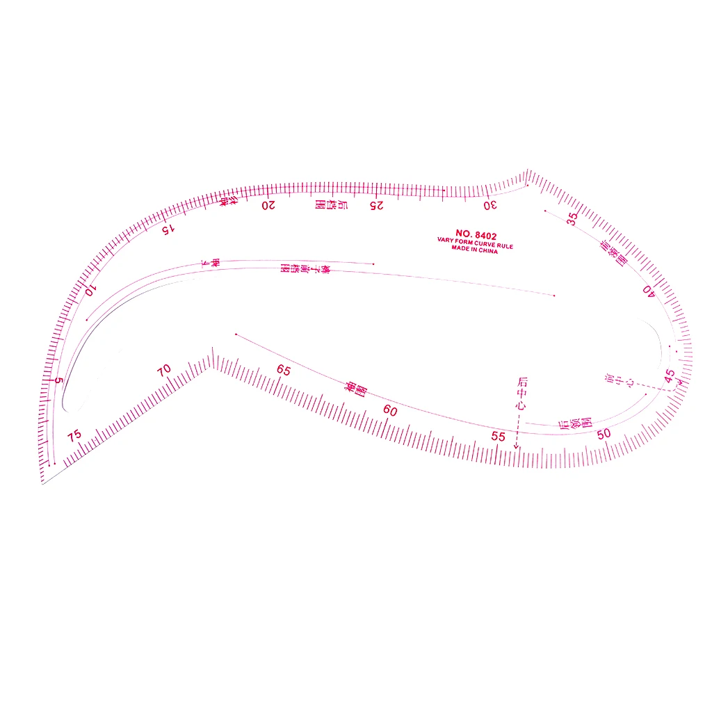 Transparent Armhole Shaped French Curve Ruler Styling Design Tailoring Tool