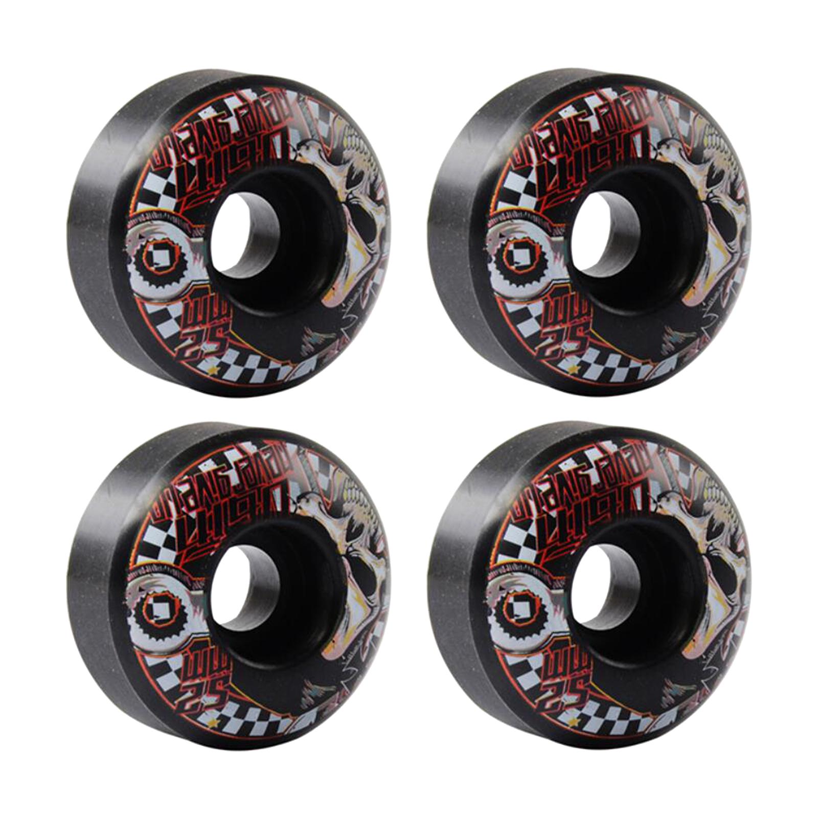 4 Pieces 51D Hardness Skateboard Wheels Outdoor Cruiser Longboard Replacement Wheel Maintain Bearing PU 52mm x 30mm