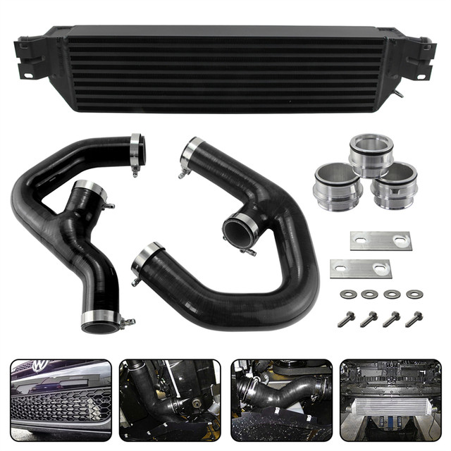 Turbo Intercooler W/ Pipe Kit For 2006-2010 Vw Jetta Gti Golf A3