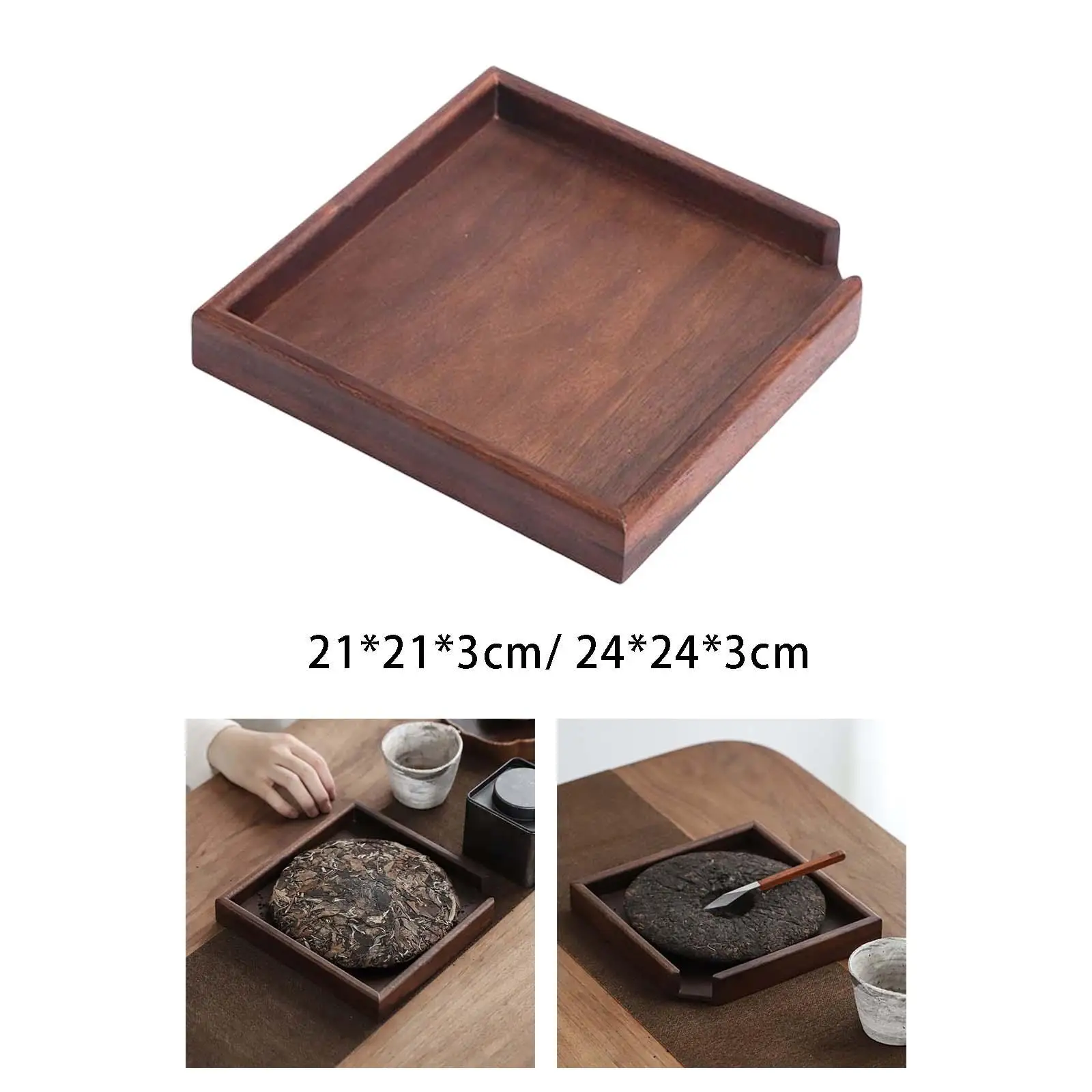 Rustic Tea Tray Food Rack Household Washable Square Coffee Table Tray Food  Wooden Decorative for Bedroom Coffee Shop