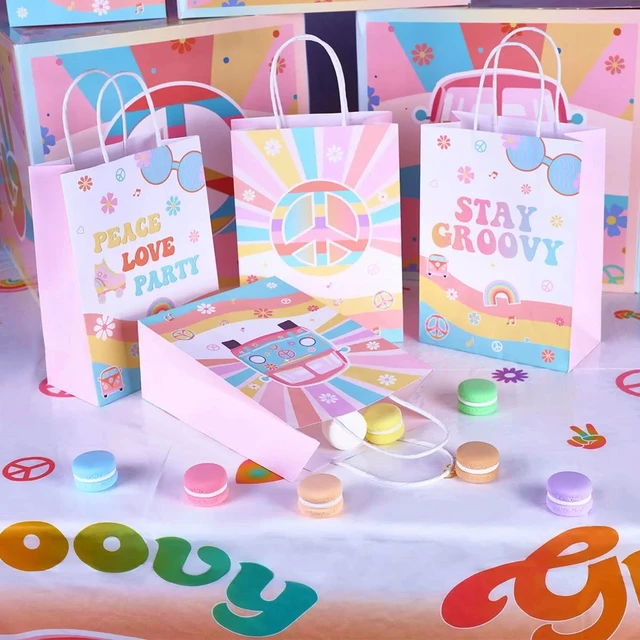 Retro Rainbow Bachelorette Party Tote Bags