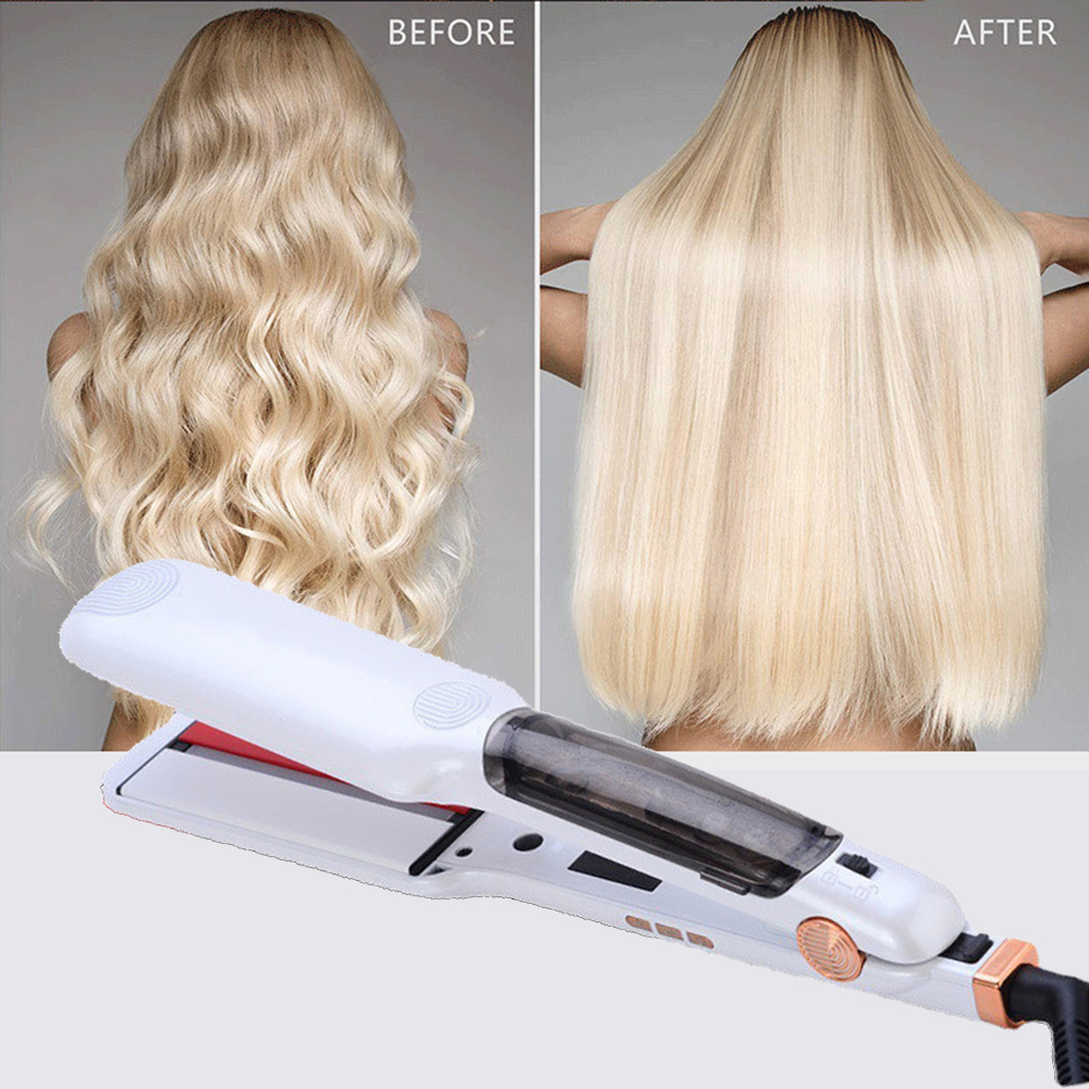 Best of Professional Infrared Steam Hair Straightener Wide Plate Hair Salon Steam Styler Ceramic Tourmaline Flat Iron Styling Tools Reviews & Tips - Image 3