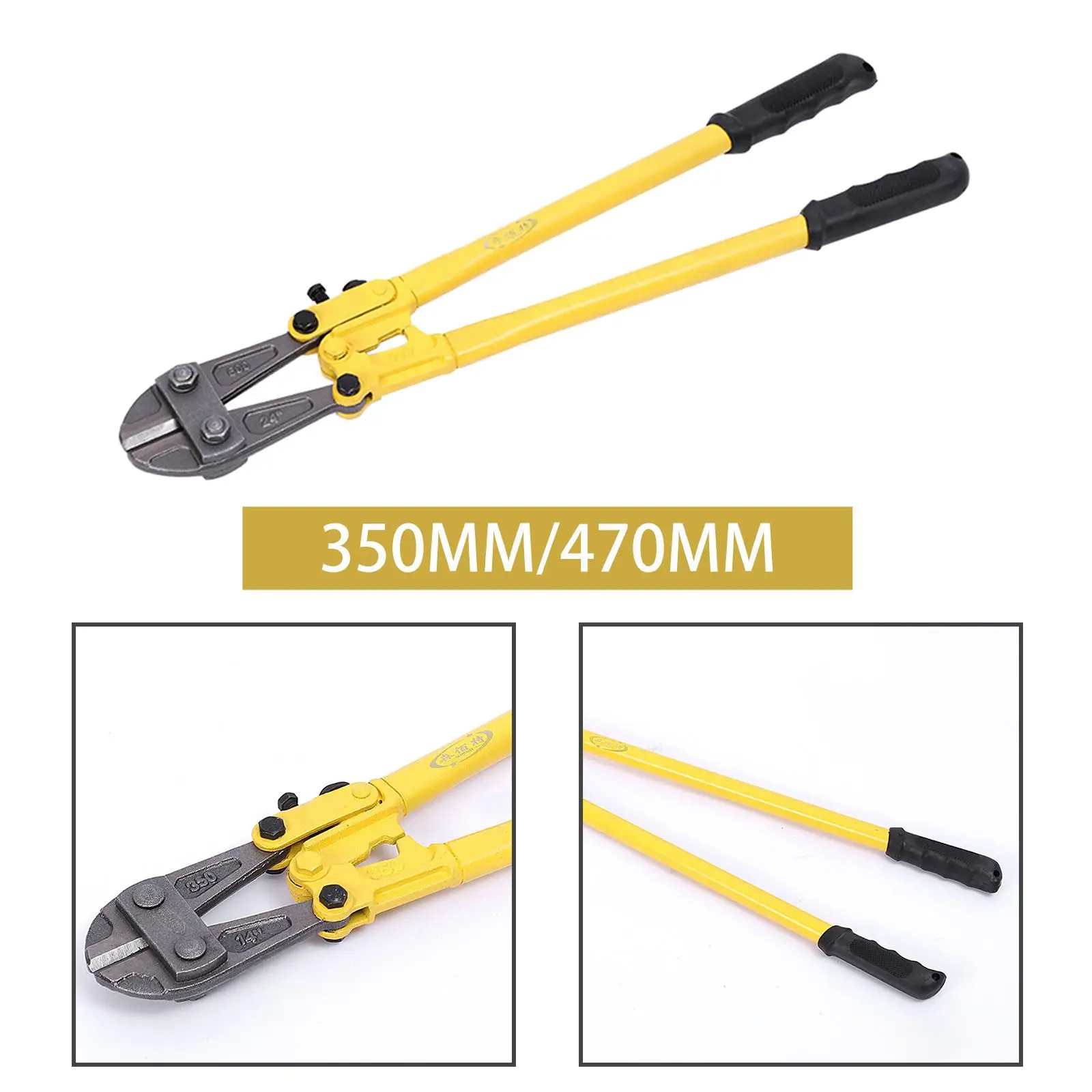 Bolt Cutter with Comfort Grip Forged T8 Steel Blade Heavy Duty Steel Bar Cutter for Locks Rods Screws Wires Chain Link Fence