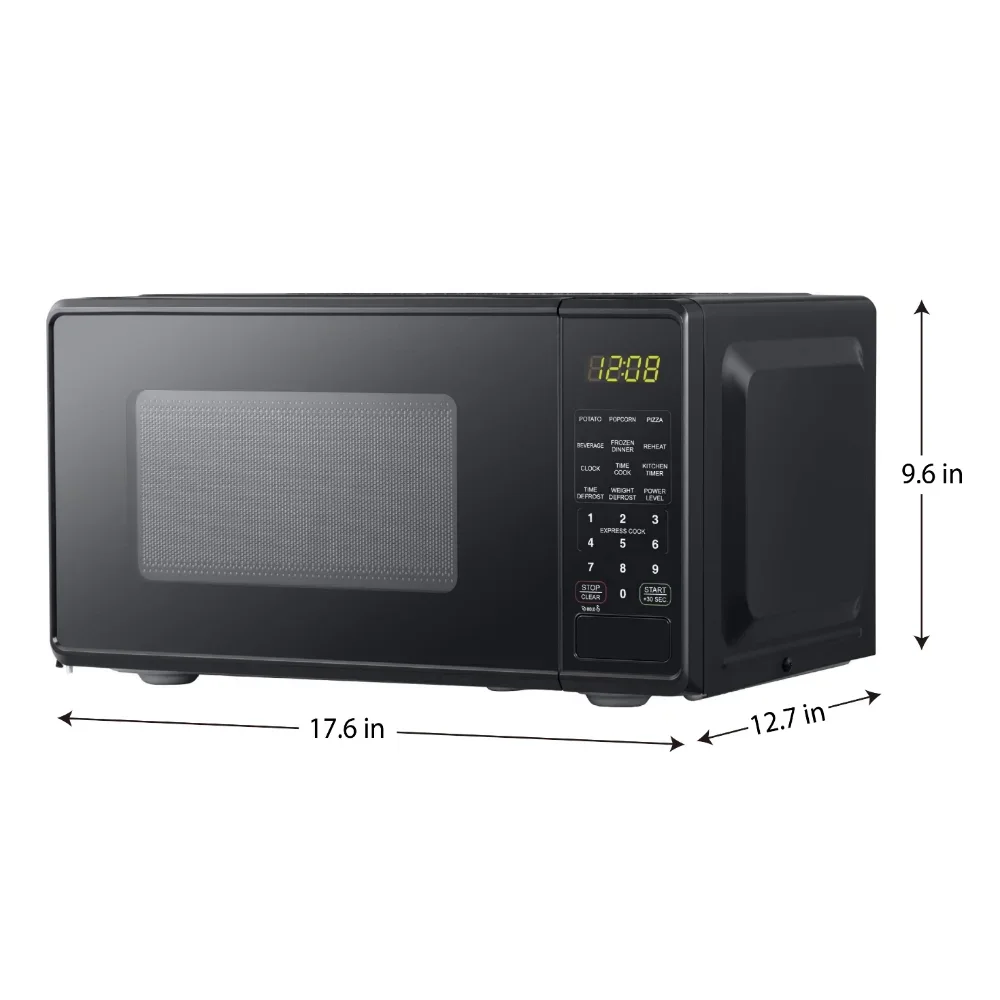 Title 8, 0.7 Cu Ft Compact Countertop Microwave Oven, Bl...