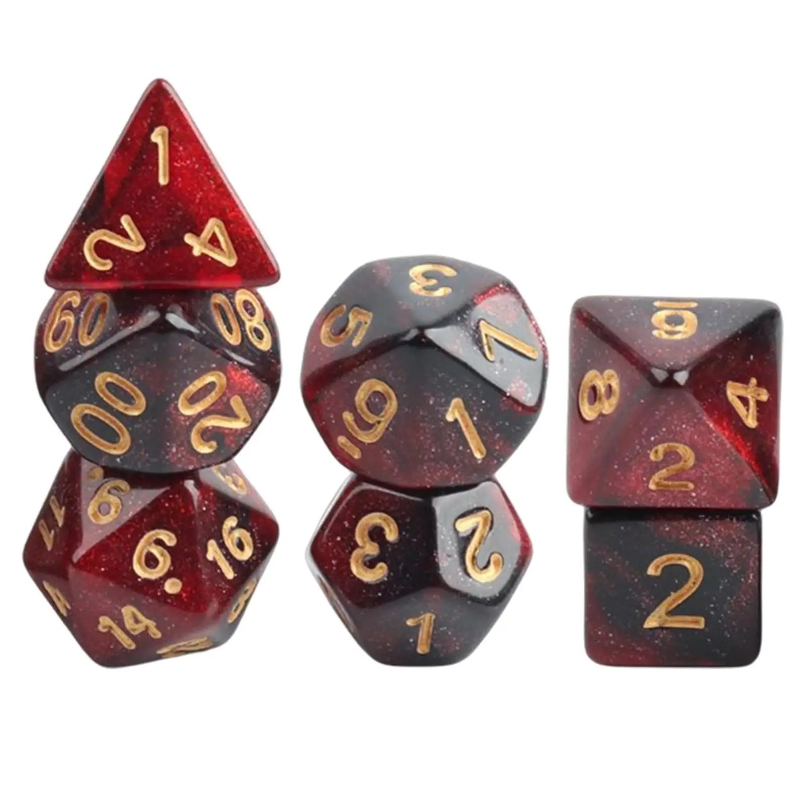 7PCS Acrylic Polyhedral Dice Set Multicolour Dice Entertainment Toys Party  Astrological   Constellation Divination Accessory 