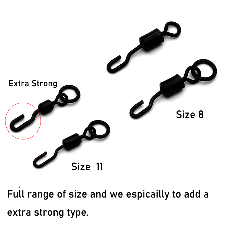 Spinner Wirbel für Ronnie Rig Karpfenangeln Zubehör für Karpfen Rig Micro Hook Swivel Hook Sleeve Tackle Quick Change Swivel – Detail 3