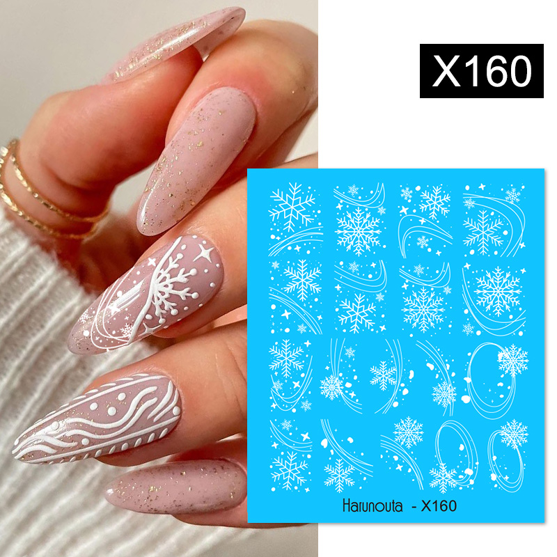 Description Picture 2 of itemXmas Snowflake Flower Winter Decals Nail Stickers Cartoon Bird Santa Penguin Elk Water Transfer Slider New Year Decor Manicure