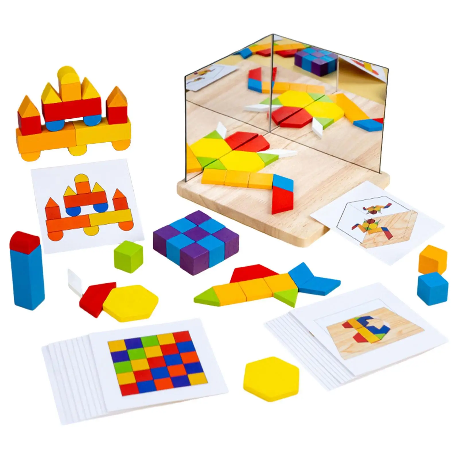 Mirror Imaging Puzzle Games Spatial Thinking Brain Development Space Imagination Blocks for Girls Children Valentines Day Gifts