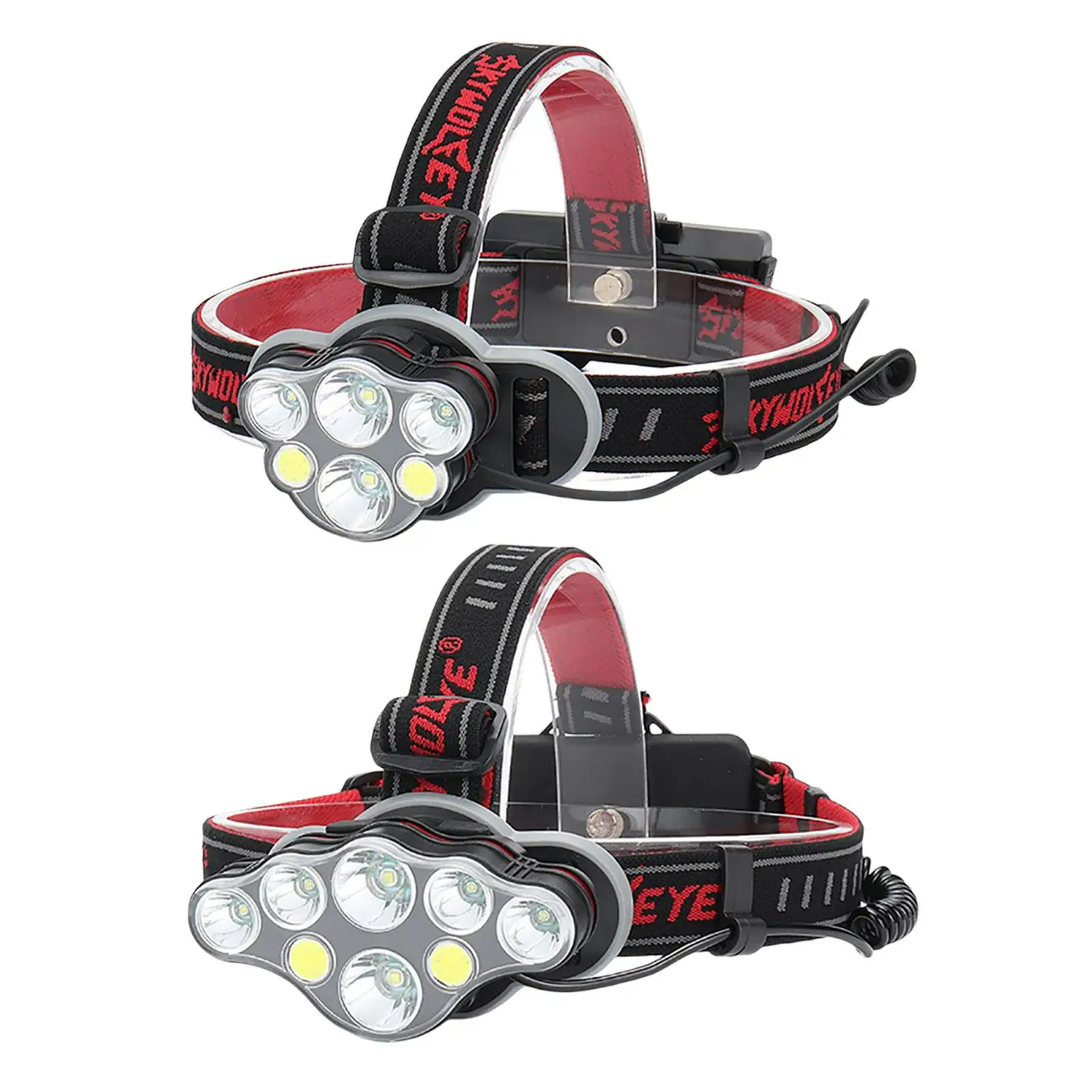 LED Headlight with Red Light Rechargeable Multi Functions 8 Modes Waterproof Headlamp for Outdoor Camping Fishing Cycling Adults