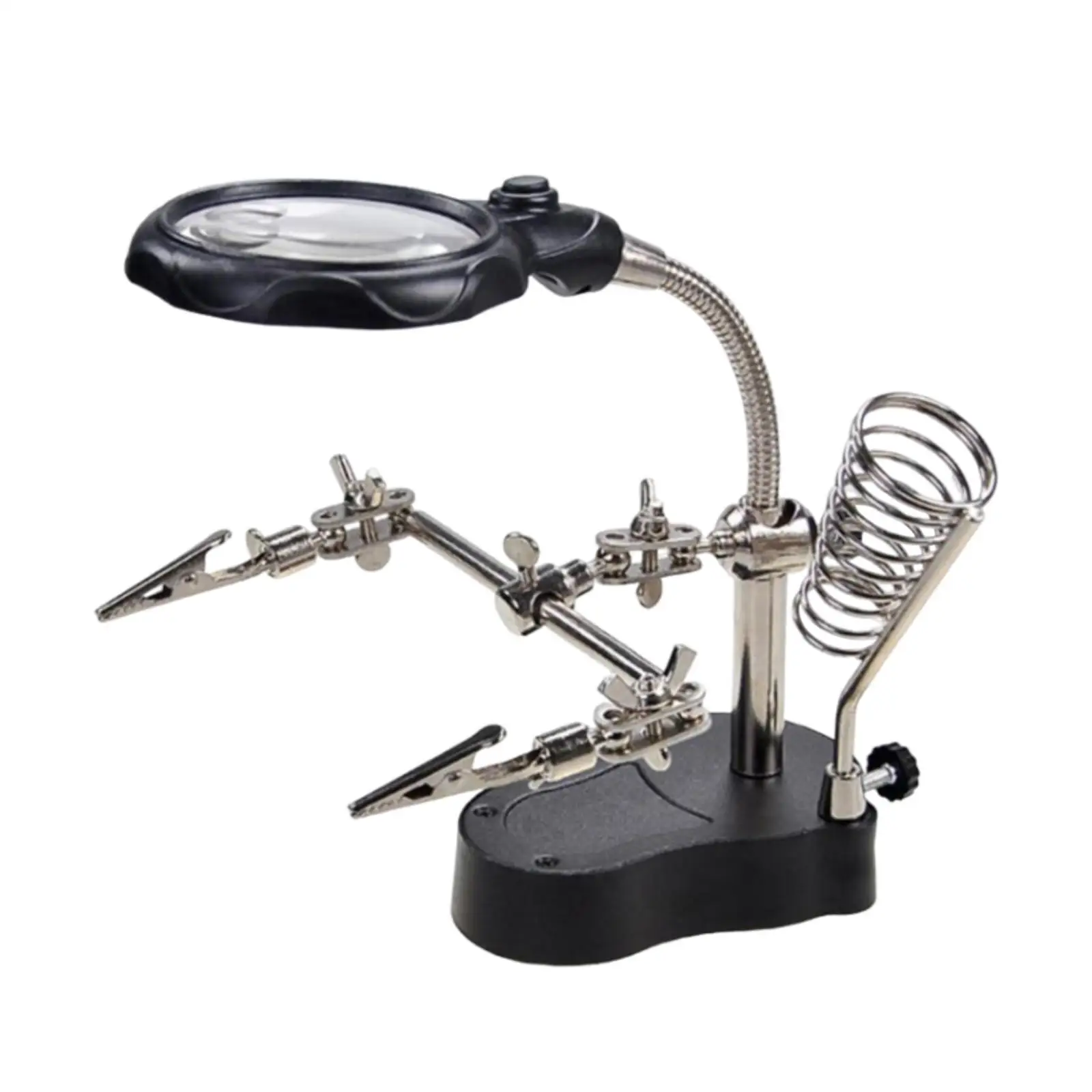 Magnifying Glass Soldering Station Magnifying Desk Lamp Soldering Station Stand with Magnifying Glass Clip for Soldering