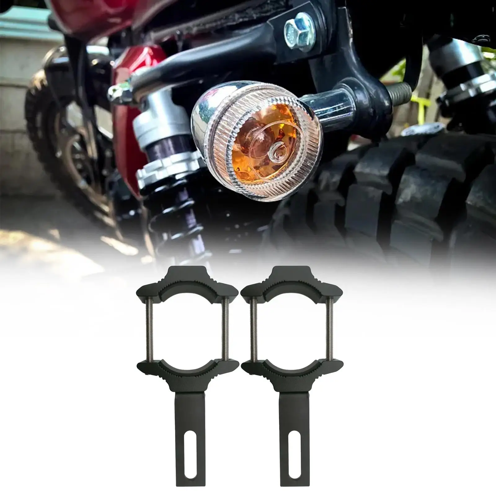 Motorcycle Headlight Mounting Bracket Tube Clamp Bumper Holder Adjustable