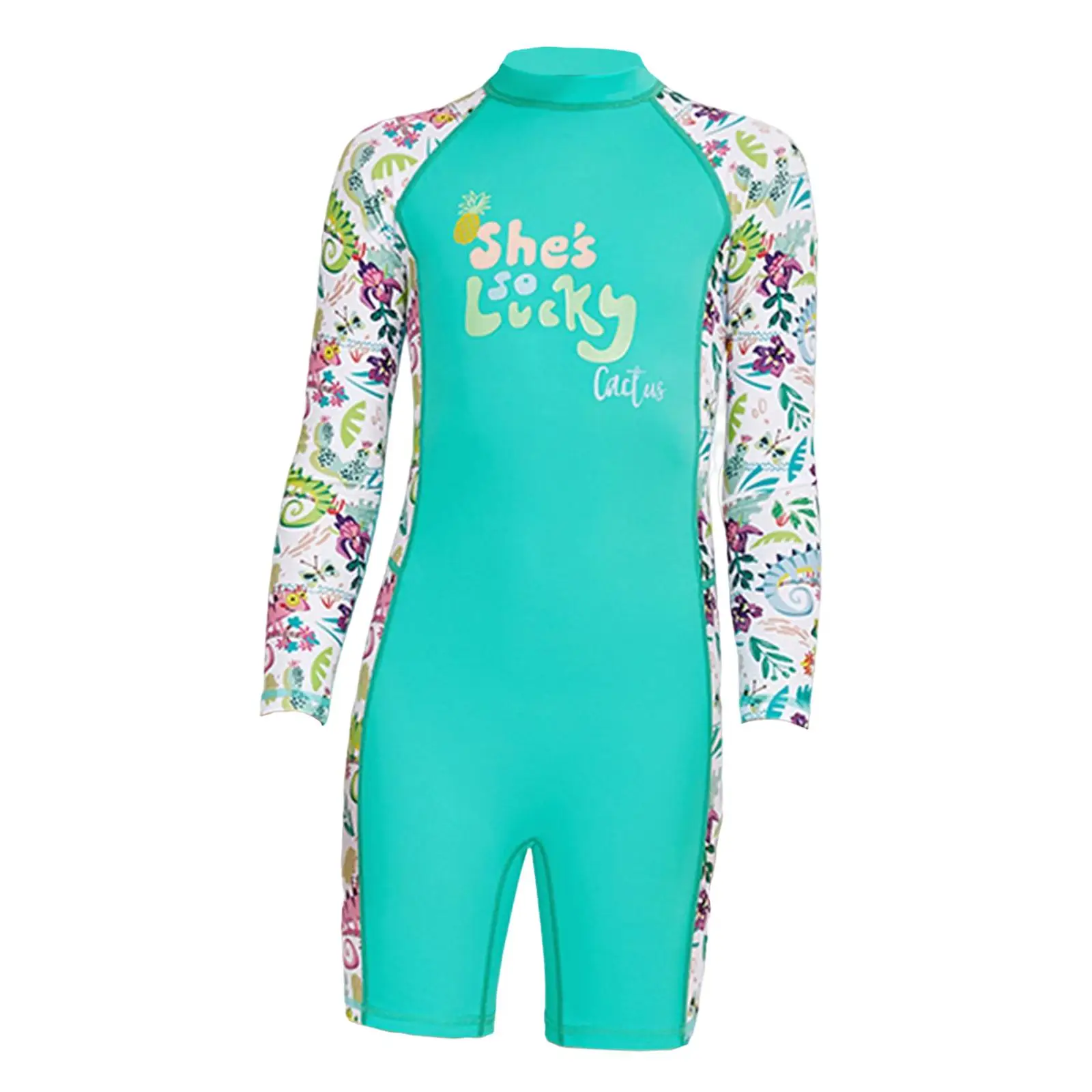 Kid Wetsuit Sun Protection Girls Swimsuit for Outdoor Swimming