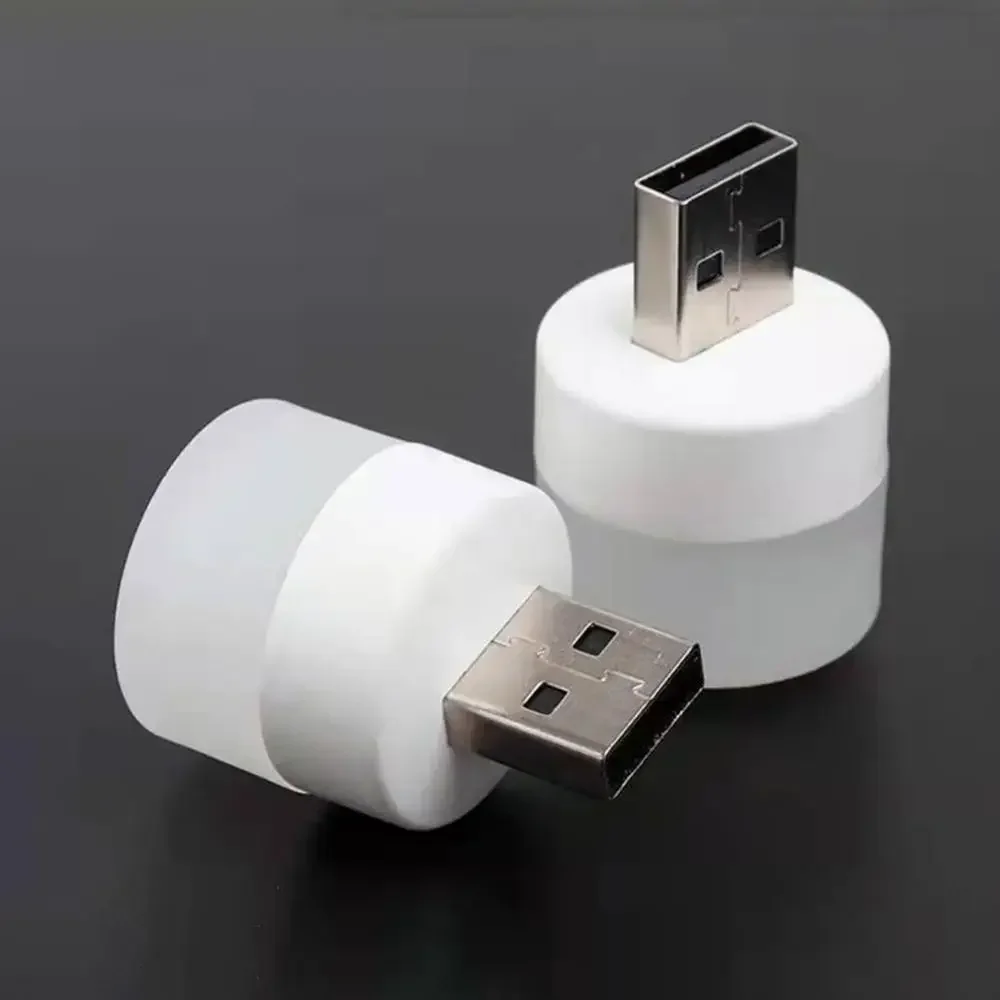 1-20Pcs Mini USB Night Light Warm White Eye Protection Book Reading Light USB Plug Computer Mobile Power Charging LED Night Lamp