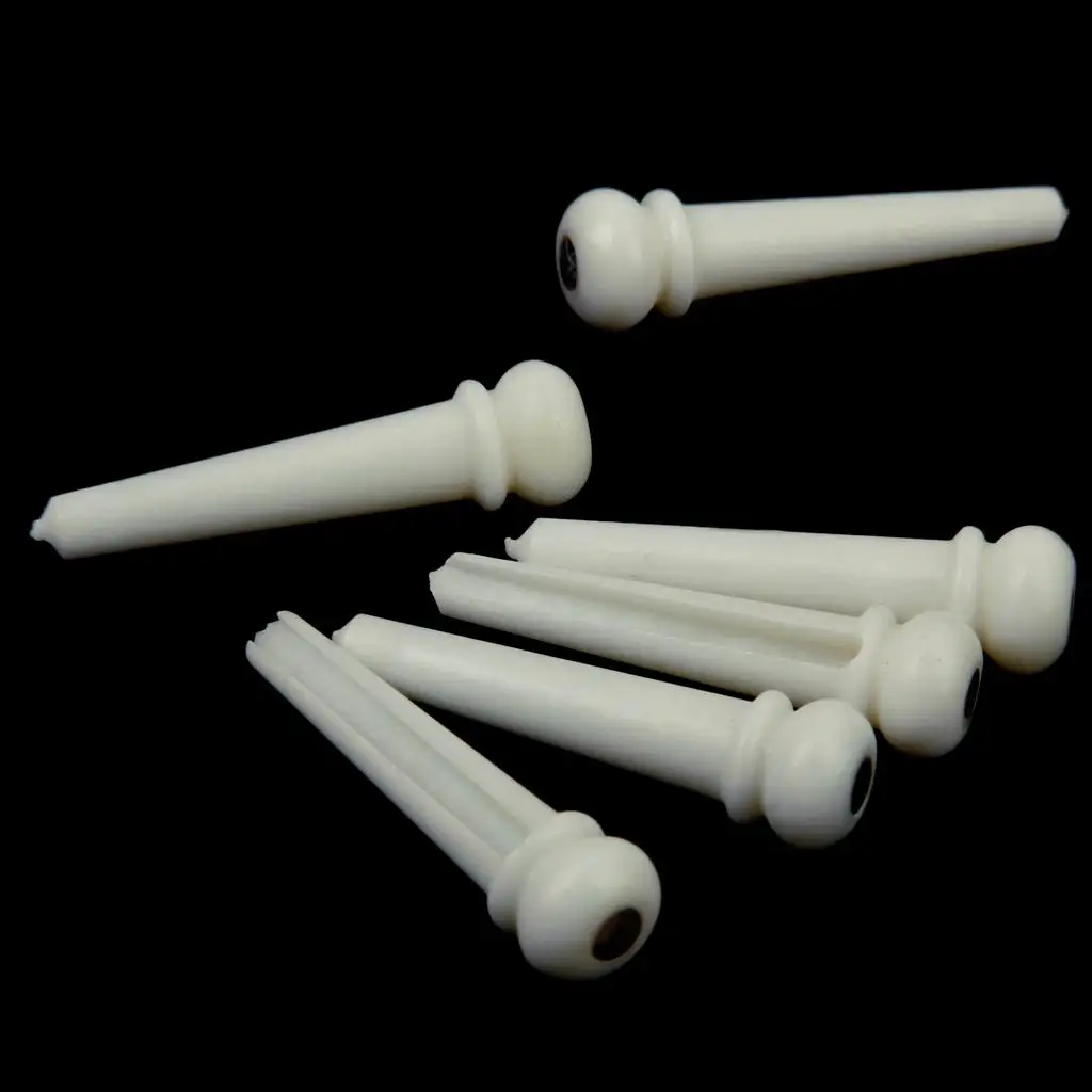 Set of 6 Beige  Pegs Endpins with Dot Inlaid for Acoustic Guitar Luthier Supply