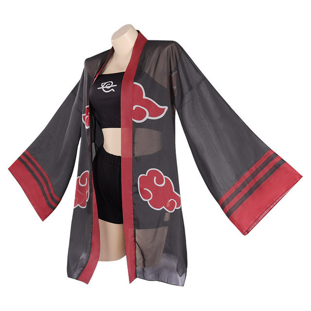 Colete Cosplay Traje Anime Naruto Akatsuki Nuvem Vermelha Impressão  Colheita Topo Umbigo Nu Colete Senhoras Rendas-up Camisola - Derivados De  Animação / Produtos Periféricos - AliExpress