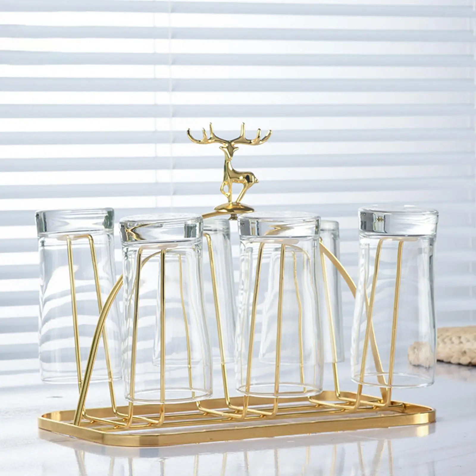Gold Mug Holder Stand Metal for Home Kitchen Mugs Glasses Bottles Storage