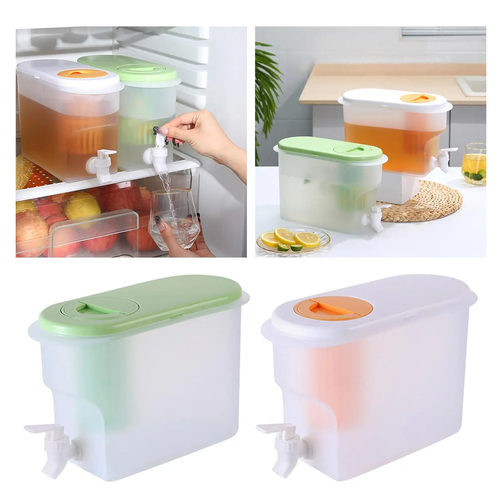 Cold Drink Juice Dispenser Jug with Leakproof Spigot Cold Kettle with Faucet for Outdoor Fridge Home Party Kitchen Countertop