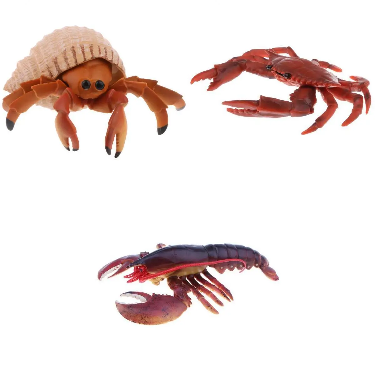 3pcs Fake Sea Life Creatures Collection Artificial Simulation Lobster &  Nautical Animal Display Kids Toy Party Favors