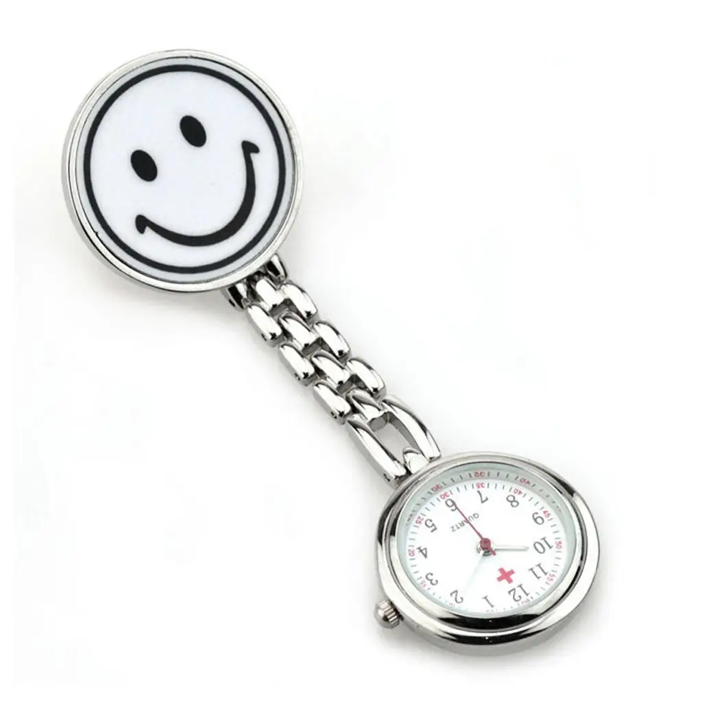 Clip on Face Fob Watch for Nurses and white