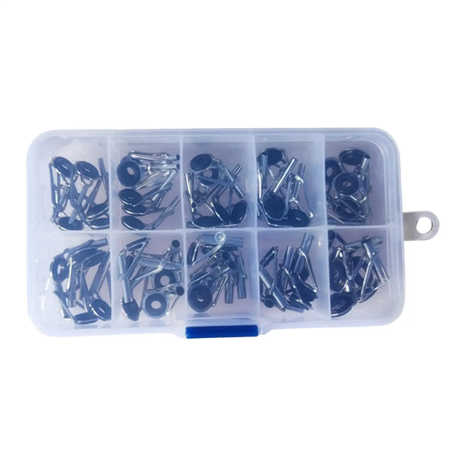 50Pcs Fishing Rod Guides Ring Set Mixed Size in A Box Lightweight Guides Replacement Sturdy Guides Line Rings for Rod Rebuilding