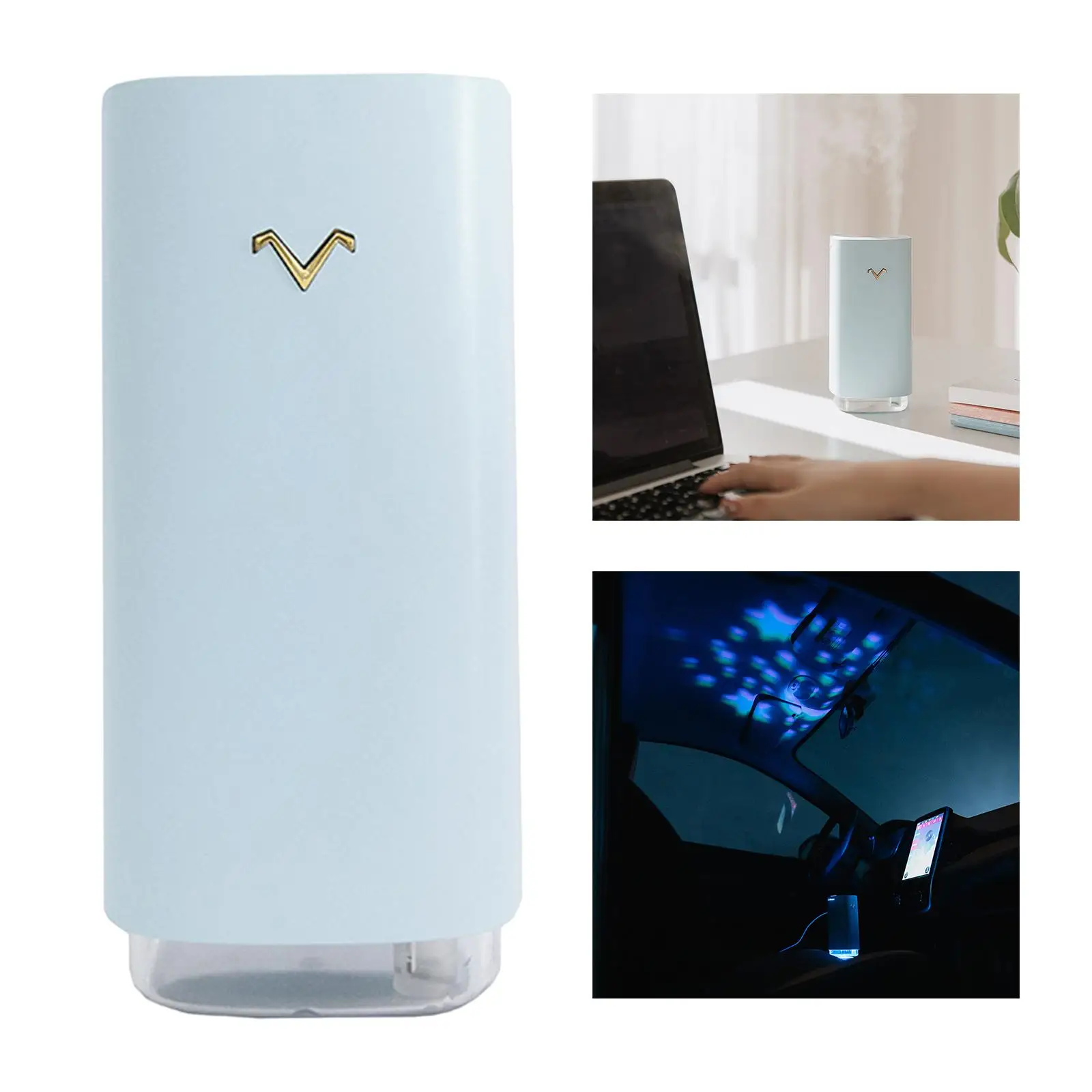 Wireless Air Humidifier with 2 Projector Slides 45ml/H Spray Volume Time Setting Auto-Off Mist Maker for Children Room Tabletop