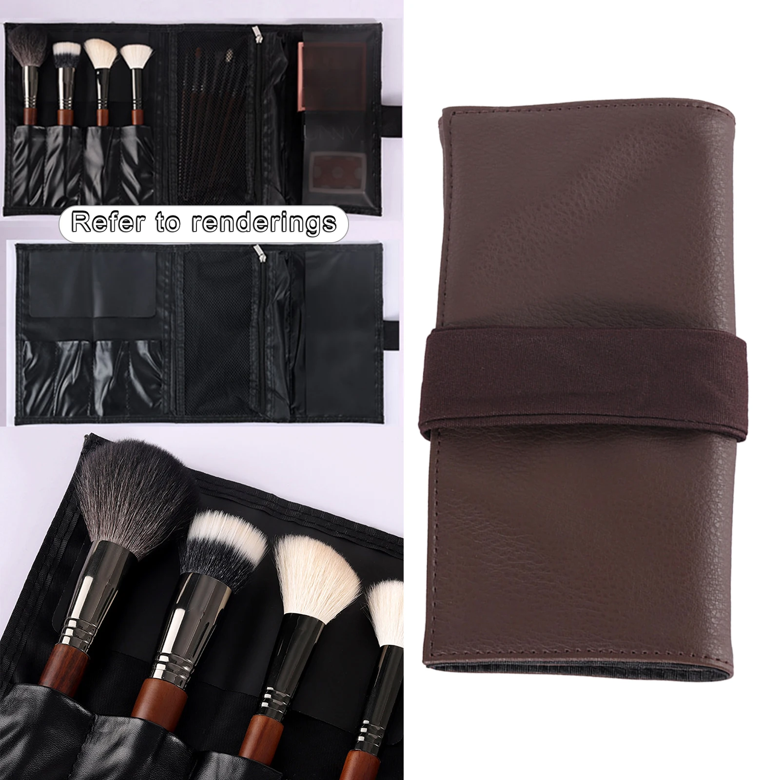 Makeup Brush Bag Foldable Professional Pouch Case for Dating Artists