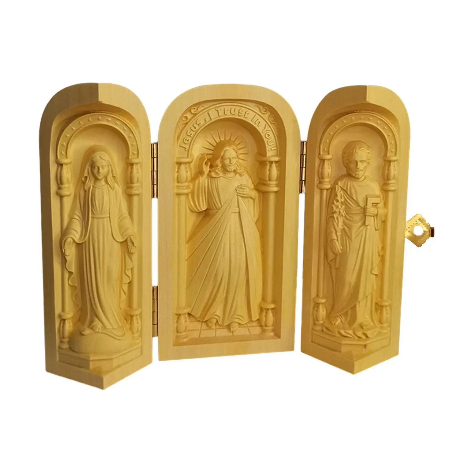 Wood Carving Ornaments Catholic Religious Decor Cardinal Handicraft Ornament Statues for Office Bedroom Living Room Gift