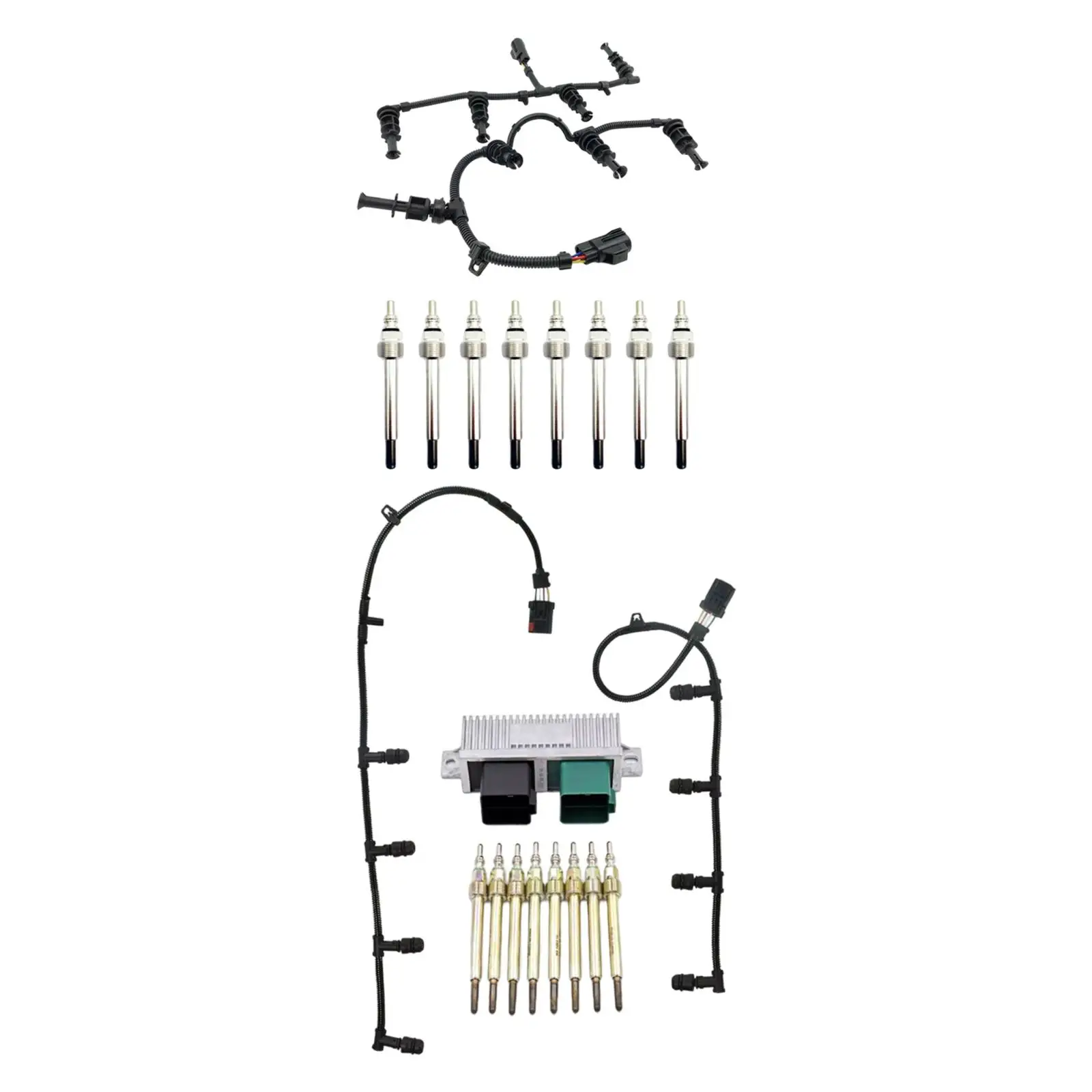 Glow Plug Wire Wiring Harness 8C3A6908C3Z12A342A Replacement Parts Set for   Duty   6.4L 08 2009 2010