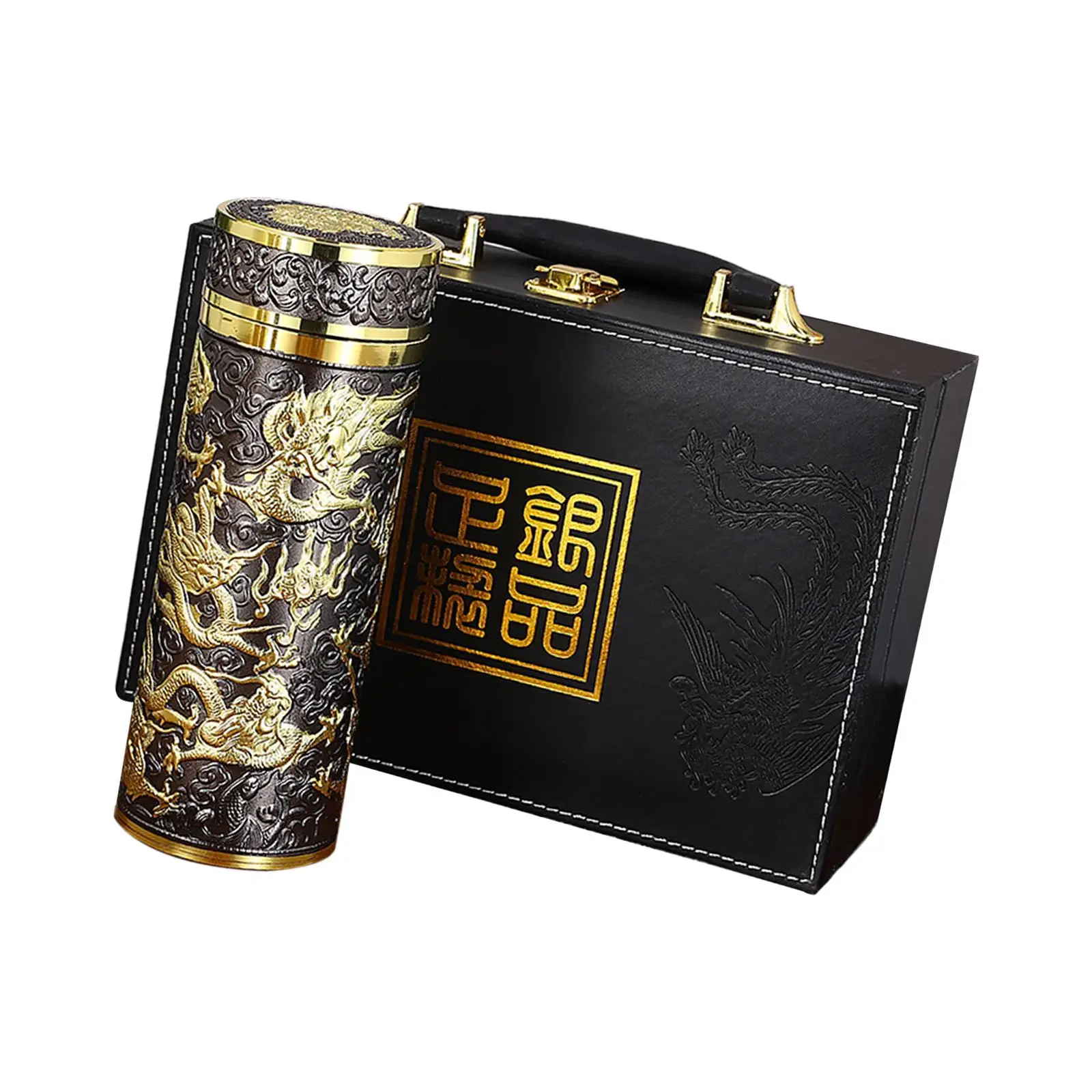 Chinese Dragon Insulated Water Bottle for Road Trips, Sporting Events, Car Diameter x Height 7x19cm Hand Wash Recommended