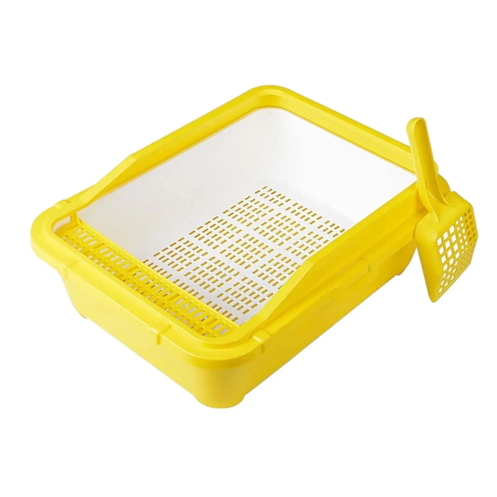 with High Side Cat Cleaning Basin Durable Bedpan Open Top Pet Litter Tray Large Cat Litter for All Kinds of Cat Litter