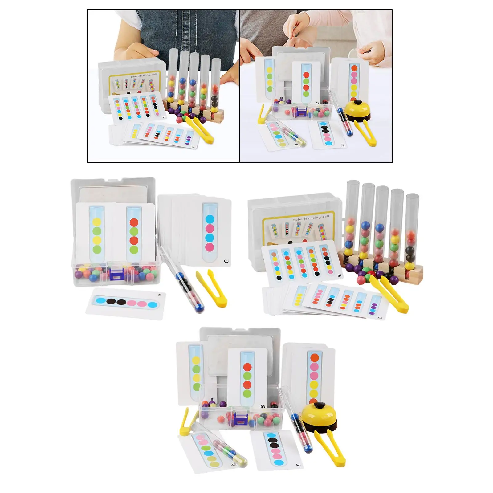 Clip Beads Test Tube Toys Training Logical Thinking Early Education Toys Math Learning Toys for Age 3~6 Kid Children Boys Gifts