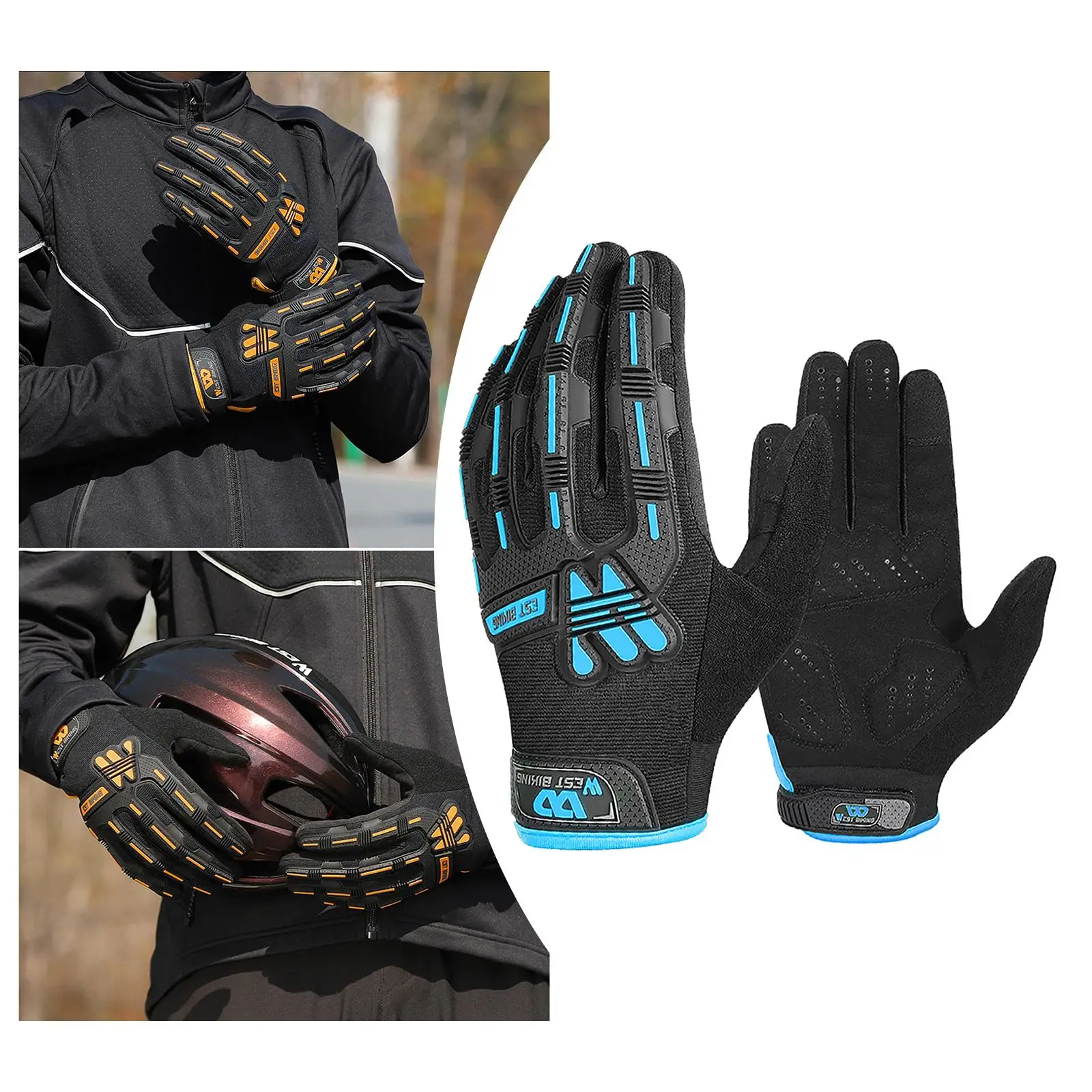 Motorcycle Gloves with Touch Screen, Drop-Resistant Fit for Cyclists Riding Cyclists