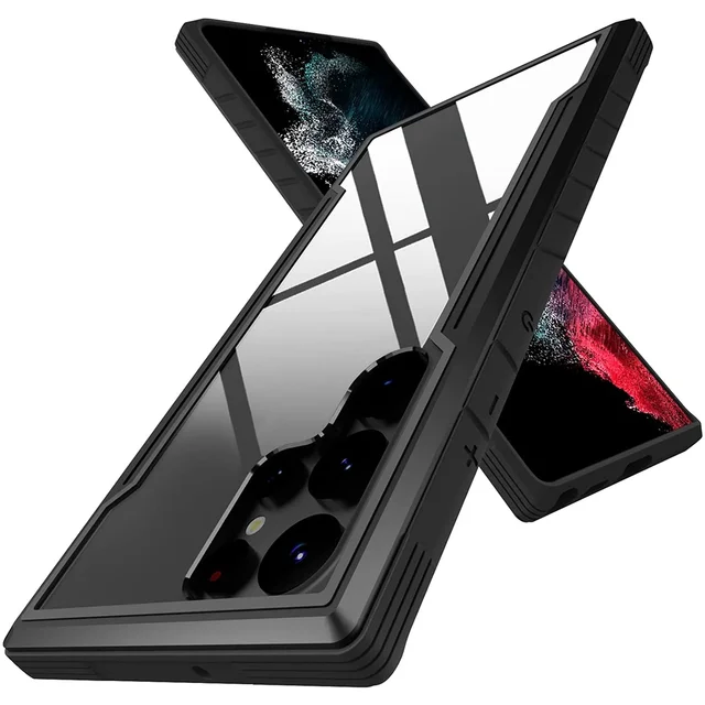 FW - Funda de metal para Samsung Galaxy S23 Ultra con funda deslizante para  cámara deslizante, protector de pantalla integrado, funda híbrida de