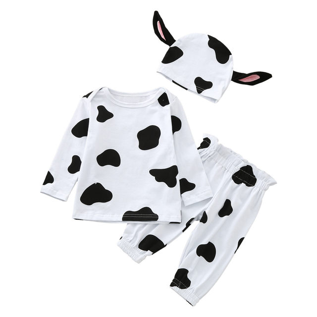 Conjunto de ropa para bebés recién nacidos, disfraces de Halloween, diseño  de vaca y cachorro (negro #0, 0-3 meses)