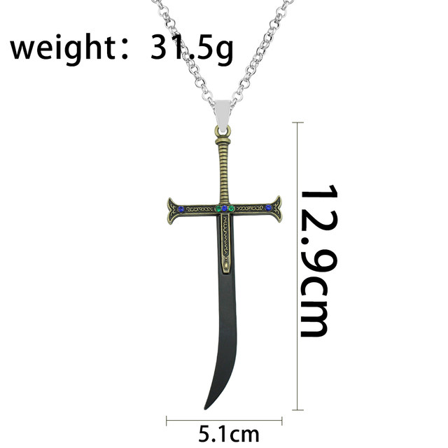 Dracule Mihawk Black Sword Necklace Anime One Piece Metal Hawk Eyes Yoru  Necklaces Jewelry Pendant Chains Choker - AliExpress