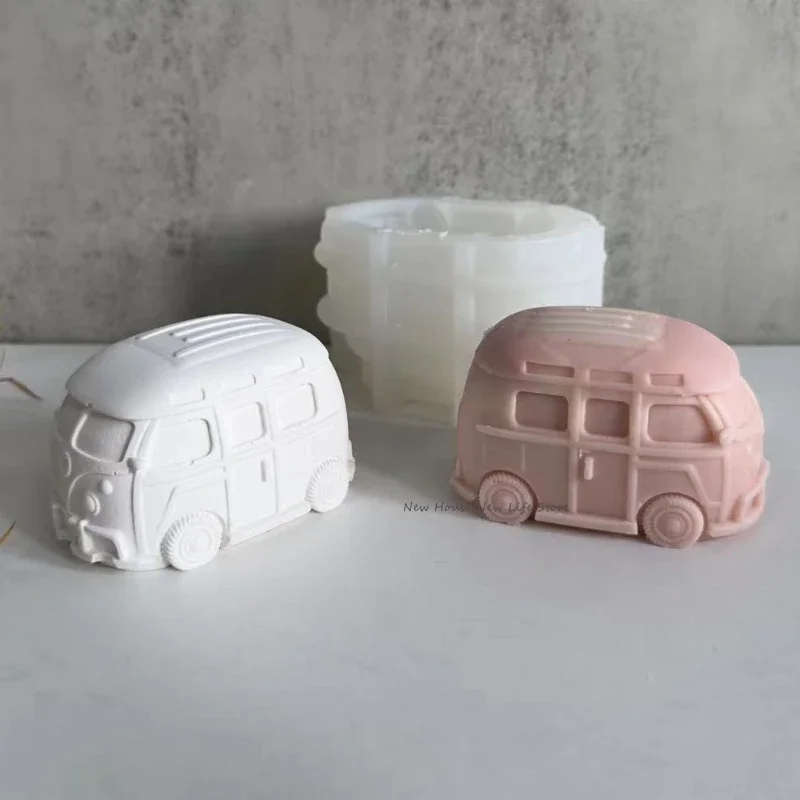 Description Picture 5 of itemVintage Retro Mini Car Candle Molds DIY Cartoon Car Scented Candle Making Handmade Creative Soap Van Candle Silicone Mold Decor