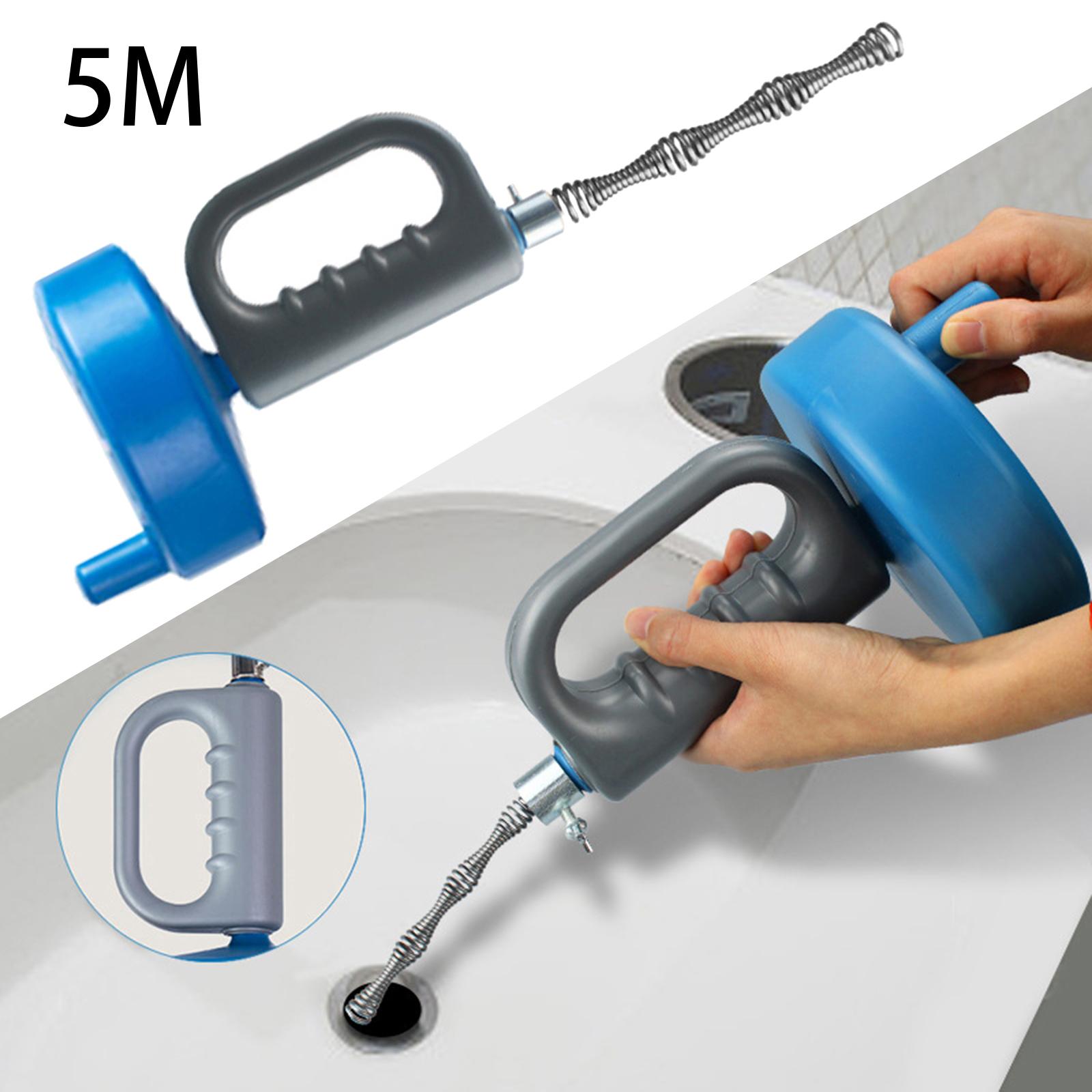 Drain Clog Remover Tool Heavy Duty Pipe Snake Power Toilet Plunger Set for Bathroom Sink