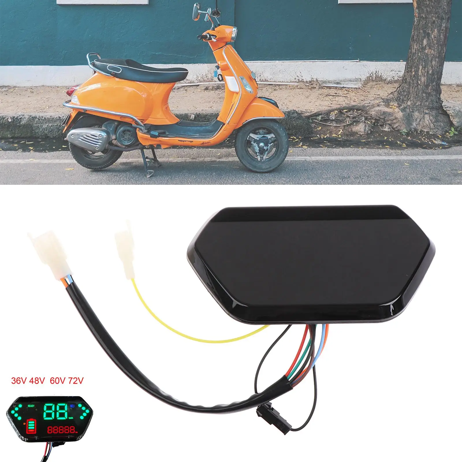 Electric Bicycle LCD Display Speedometer 36V 48V 60V 72V Speed Meter Bike Odometer Electric Vehicle Parts Accessories Durable