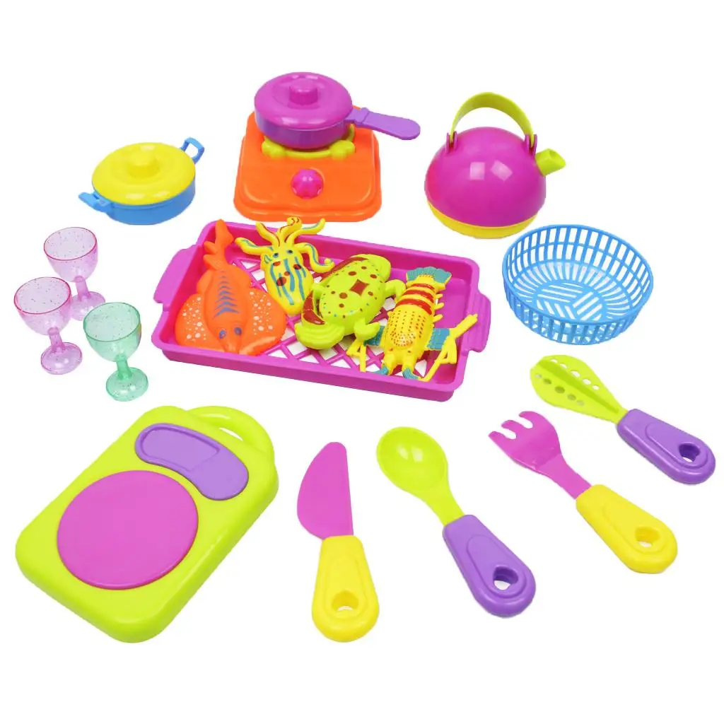18-Piece Deluxe Seafood Pretend Set Educational Toys for Kids