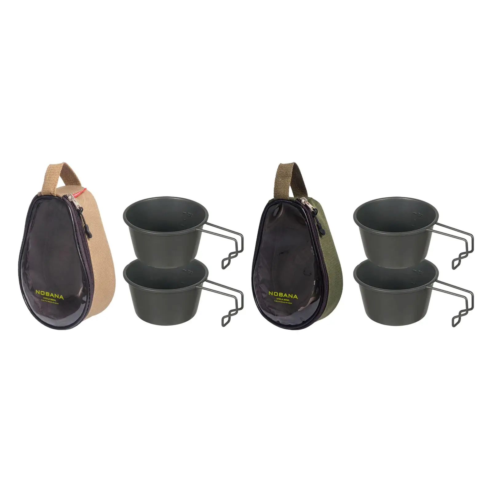 3 PCS stainless steel mugs with storage bag, portable picnic tableware in the