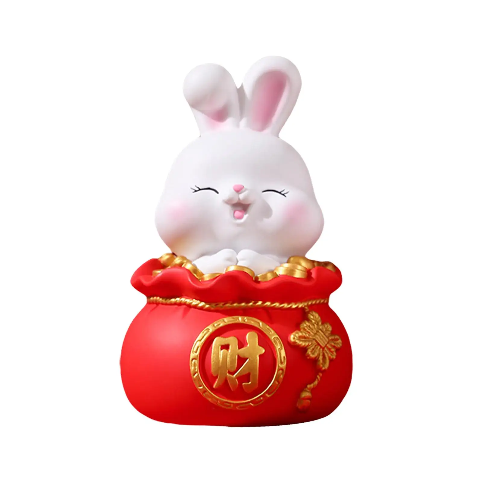 Modern Lucky Rabbit Statues Sculptures Crafts Ornament Money Box Figurine for Tabletop Bedroom Spring Festival Bookself Dorm