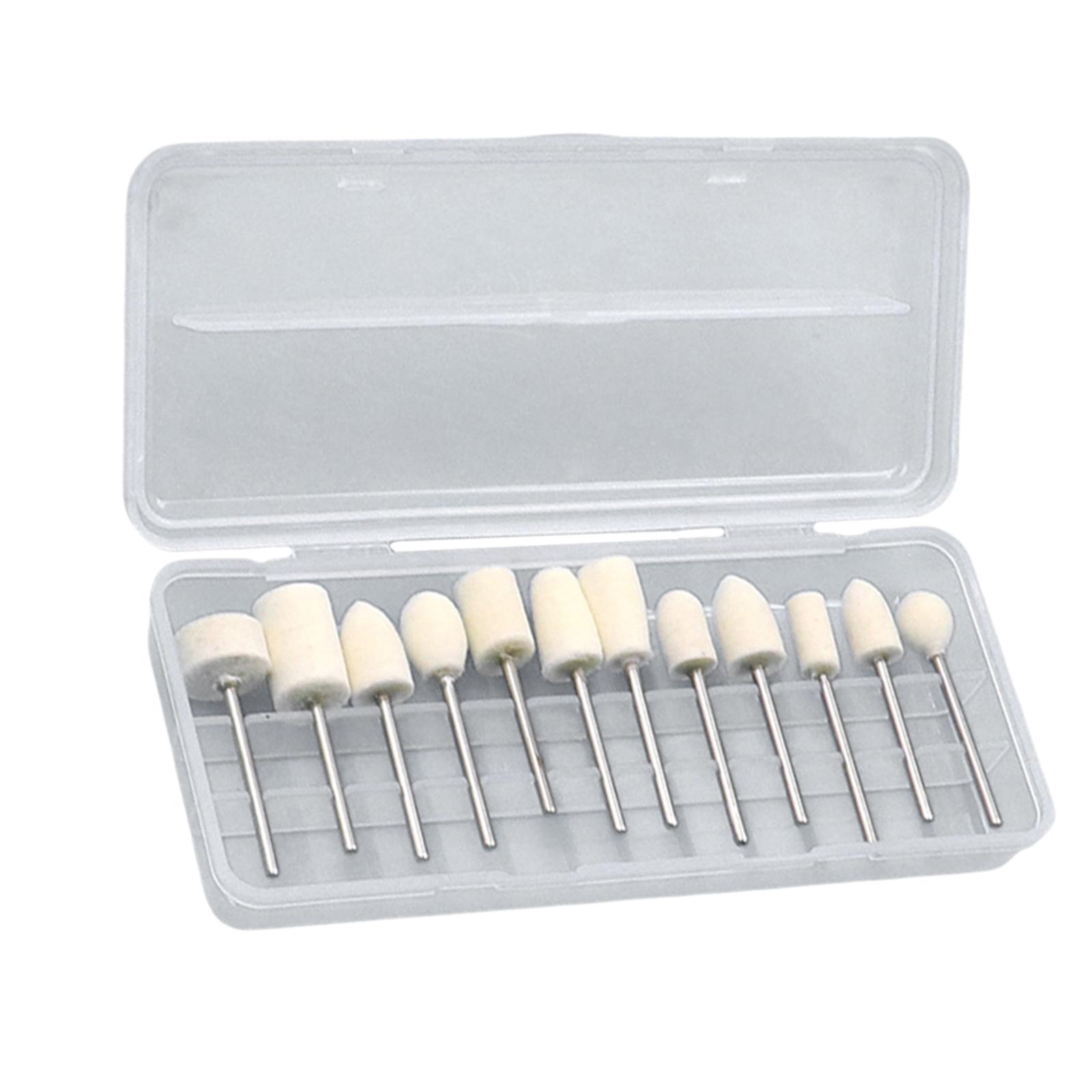 12Pcs Polishing Buffing Wheels Set Manicure Tools Grinding Barrel Head for Nail Art