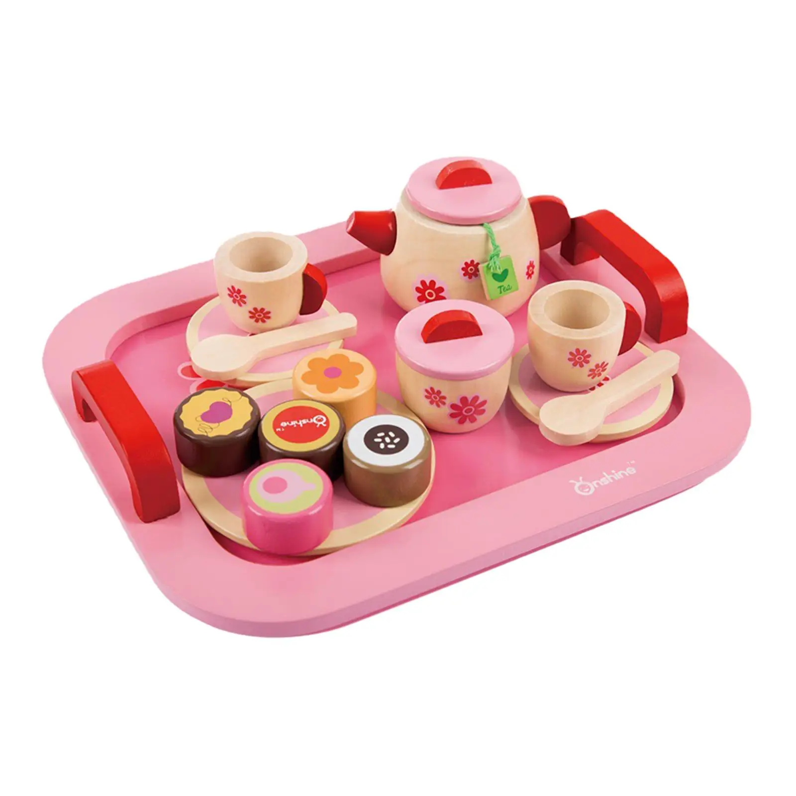 Wooden Pretend Play Tea Party Set Simulation Teacup Toy for Little Girls