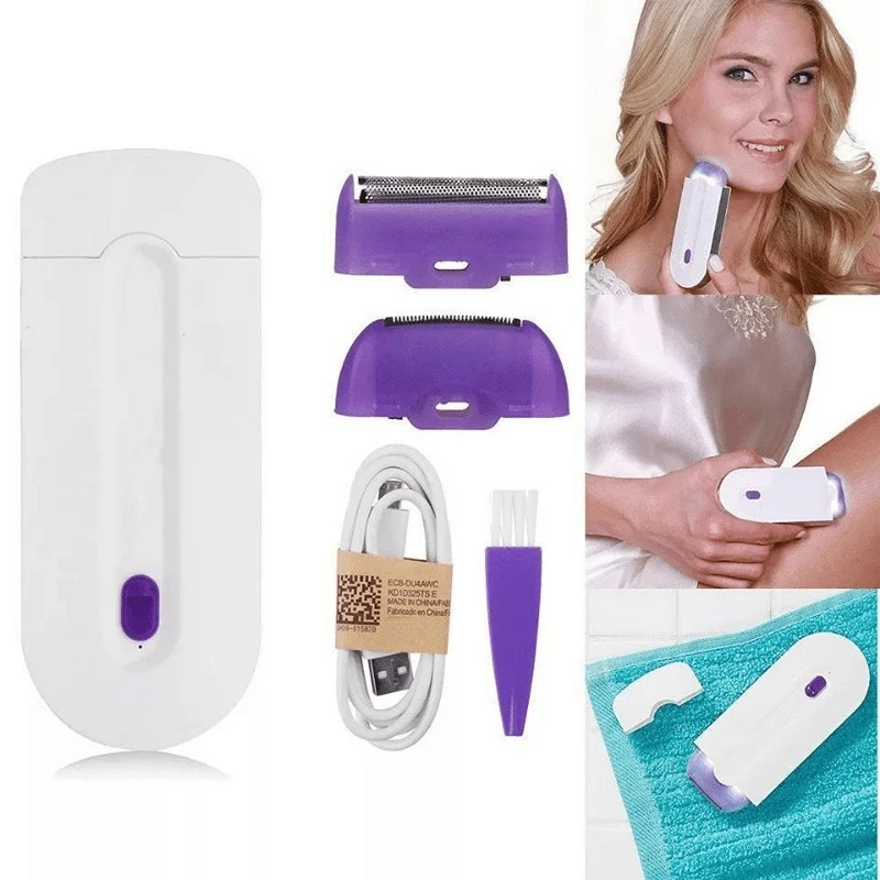Painless Hair Removal Kit Epilator USB Rechargeable Women Body Face Leg Bikini Hand Shaver Hair Remover