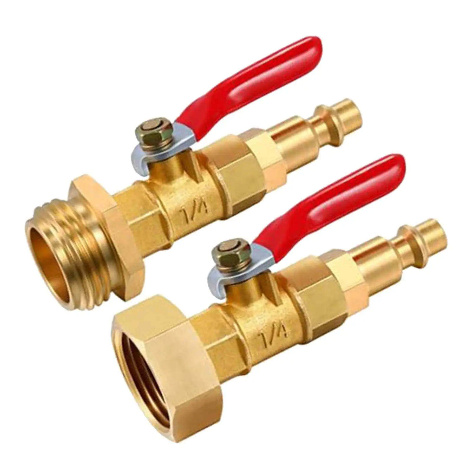 Winterize Blowout Adapter with 1/4 Inch  Connecting Plug and 3/4 Inch Male GHT Thread, Brass Winterizing Quick Adapter with 