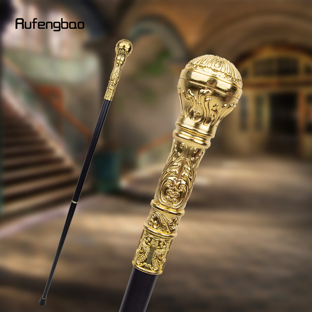 Luxury Black & Gold Dragon Walking Cane: Elegant Cosplay Crosier For Men, Fashionable Decorative Stick:Apparel