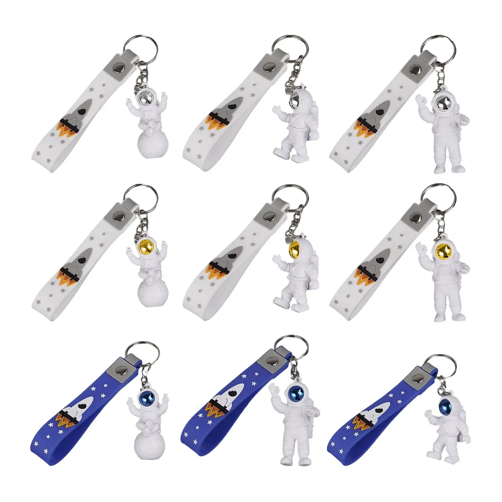 3 Pieces Outer Space Keyring Waterproof Pendant Creative Keychain for Lovers Gifts