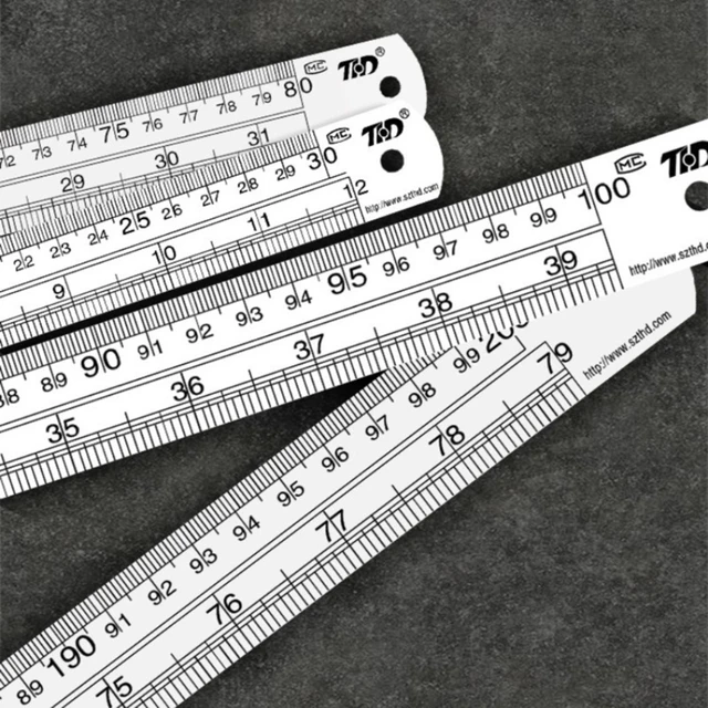 Stainless Steel Ruler, 12 Metal Rulers 1 Wide Inch Metric