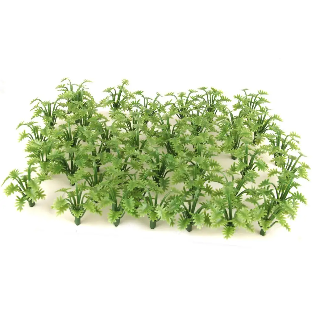Pack Of 50pcs Green Scenery Landscape Model Grass With Crushed Leaves